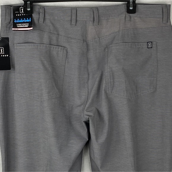 PGA Tour Men's 40"x32" Pants Dark Gray Heather Easy Care 4-Way Stretch NEW - Picture 6 of 12
